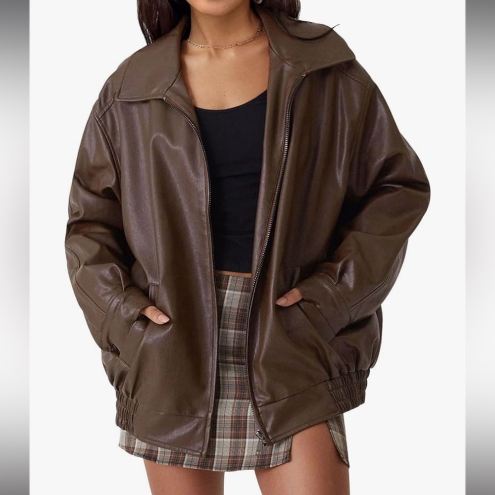 Oversized Leather Jacket